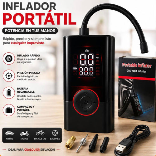Inflador de Llantas Portátil Digital Rec